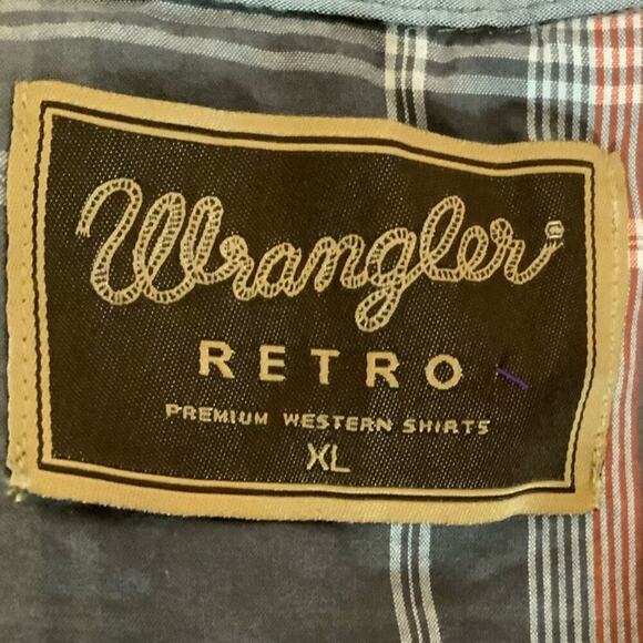 Wrangler Retro Western Shirts Cowboy Mens XL Long Sleeve Button Tartan Plaid NWT - Picture 6 of 8